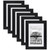 Egofine 4x6 Set of 6, Made of Solid Wood Covered by Plexiglass 3x4.5 and 3.5x5 with Mat or 4x6 without Mat, for Table Top Display and Wall Mounting Photo Frame, Black