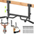 SELEWARE Adjustable Joist-Mount Pull Up Bar with Multi-Angle Grip and Ball Finger Training - Height Adjustment Chin Up Bar for Full Body Workouts - Heavy-Duty Steel Construction, 400 lbs Capacity