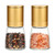 Vucchini Gold Salt and Pepper Grinder Mill - Adjustable Coarseness Ceramic Brass Spice Grinder Shaker - Refillable Glass Pepper Grinders for Home Golden Kitchen Accessories