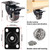 1.5" Casters Set of 8 Heavy-Duty Industrial Caster Wheels with Brake PU No Noise Wheels with Double Locking and Double Ball Bearing Swivel Locking Casters for Workbench, Furniture, Plate Castors Grey