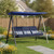 Garden Winds Reinforced RipLock 350 Replacement Canopy Top Cover Compatible with Living Accents Swing Models 20S6026B, RTS496G - True Navy