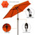 Blissun 7.5 ft Patio Umbrella, Yard Umbrella, Outdoor Market Umbrella with Push Button Tilt Crank, Orange