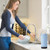 EMVANV Dish Soap Dish Dispenser, Silicone Squeeze Washing Up Liquid and Hand Soap Refillable Bottles, Refillable Hand Soap Bottle Dishwashing Liquid Dispensing - 240ml Capacity(Blue)