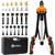 HARDELL Rivet Nut Tool, 16-Inch Auto Release Rivet Nut Rivnut Tool Kit with 13 Metric and SAE Mandrels, 186Pcs Nutsert Assortment Kit and Rugged Carrying Case