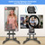 Hellsehen Rotating Mobile TV Cart Holds up to 110lbs,Rolling TVs Stand for 32-60 Inch, Portrait to Landscape, Heavy-Duty Floor Stand Base for Live Stream Video Conferencing Tiktok YouTube Zoom