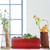 Vencer 14 Inch Rectangular Modern Minimalist Ceramic Succulent Planter Pot - Window Box with Saucer,Office Desktop Potted Stand,Red,VF-0173R