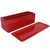 Vencer 14 Inch Rectangular Modern Minimalist Ceramic Succulent Planter Pot - Window Box with Saucer,Office Desktop Potted Stand,Red,VF-0173R