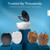 SANILO Wooden Toilet Seat with Soft Close [ELONGATED] - Decorative, Quiet & Slow Close Molded Wood Seat - With Strong Bumpers & Hinges - Adjustable Fit - Marble Dark Blue