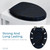 SANILO Wooden Toilet Seat with Soft Close [ELONGATED] - Decorative, Quiet & Slow Close Molded Wood Seat - With Strong Bumpers & Hinges - Adjustable Fit - Marble Dark Blue