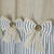 DOSLY IDÉES Linen Button Farmhouse Beige Shower Curtain,Bowknot,Linen and Cotton Woven Fabric,Pleated Blue Stripe,Country Style,72x72 in