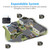 Solar Driveway Alarm Wireless Outside 1800ft Range, Outdoor Motion Sensor & Detector Driveway Alert System with Rechargeable Battery/Weatherproof/Mute Mode (1&3-Camouflage)