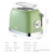 Wiltal Green Cute Retro Toaster 2 Slice with 1.58" Wide Slots, with Stainless Steel Lid, with Warming Rack, Preheat, Defrost, Countdown Timer Display