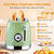 Wiltal Green Cute Retro Toaster 2 Slice with 1.58" Wide Slots, with Stainless Steel Lid, with Warming Rack, Preheat, Defrost, Countdown Timer Display