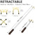 Skylety Retractable Billiards Cue Stick Bridge with 3 Pieces Removable Brass Bridge Head, Snooker Set Billiards Pool Cue Accessory for Pool Table(Gold)