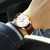 QBAIZI Gold and White Watch for Men Brown Leather Watches Elegant Three Hands Date Day Analog Mens Dress Watch Classic Easy to Read Water Resistant Quartz Men's Wrist Watches Relojes De Hombres