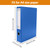 HUA JIE A4 Storage File Boxes Plastic Archives Cases with Clip, PVC File Folder Organizer Document Storage Filing Box for office,32.5×6.5×24 cm, Blue(Pack of 6)
