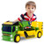 John Deere 2ft Extra Large Mega Mover Dual Joystick Motorized Trucks: Front Loader & Hoe with Trailer, Lights, Sounds Construction Toys for Kids 3+