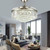 42" Crystal Fandelier Ceiling Fan with Lights,Modern Chandelier Ceiling Fan with Retractable Blades Indoor LED Lighting for Bedroom Living Room,Quiet Rustic Fan Brown