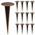 Zealor 12 Pack Permanent Property Line Markers, 7x3 Inch Boundary Markers for Property Land Survey Stakes Heavy Duty Brass Survey Pin for Home Depot Septic Tank Yard Paver Ground Landscape Surveying