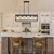 Yusist 5-Light Dining Room Light Fixture,Black Farmhouse Kitchen Island Lighting,Rustic Pendant Light Over Table with Adjustable Rods,Modern Linear Chandeliers for Dining Room Kitchen Island