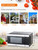 COMMERCIAL CHEF 1.1 Cu Ft Microwave with 10 Power Levels, Small Microwave with Push Button, 1000W Countertop Microwave with Kitchen Timer, Door Lock, & Digital Controls, Stainless Steel