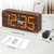 DreamSky Wooden Digital Alarm Clock for Bedroom - Desk Clock with Large Numbers for Living Room Office, Loud Alarm for Heavy Sleepers Adults, Volume Control, Dimmer, DST, Wood Decor (Plug in Clock)
