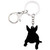 DUOWEI American Pit Bull Terrier Dog Keychain Acrylic Puppy Pet Keyring Bag Decoration for Women Girl Charm Gift (Black)