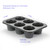 Monfish 2pcs Jumbo Deep Muffin Pan - 6-Cavity Baking Tray, 3.5x3 Inch Cups - Carbon Steel - Black Granite Stone Finish - Extra Large Cupcake Tins for Baking (2 deep muffin)