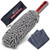 Car Duster Interior by TAKAVU, 360° Microfiber Fingers, Unbreakable Comfort Handle, Lint and Scratch Free, Include Microfiber Towel, for Car & Home Use, The Best Auto Accessories Gray