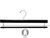Premium Black Wood Pant Hanger with Black Velvet Non-Slip Bar Box of 12