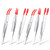 Mixweer 6 Pcs Rubber Long Tipped Tweezer Set for Jewelry Making Soft PVC Rubber Coated Tip Bent and Straight Flat Tip Precision Tweezer for Craft Bead Jewelry Stamps Industrial