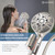 6-Mode High Pressure Handheld Shower Head Set, Consumer Reports Recommended HOPOPRO High Flow Hand Held Showerhead with 59 Inch Hose Bracket Teflon Tape Rubber Washers