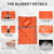 ROSE FEATHER Down Camping Blanket, Lightweight Outdoor Travel Blanket, Puffy Sleeping Bag Blanket, Waterproof Packable Backpacking Quilt for Camping,Travel, Airplane,Hiking,Picnic, 55''x79'' (Orange)