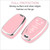 QBUC for Chevy Key Fob Cover with Leather Keychain Soft TPU Protection Case Compatible with 2016-2026 Chevy Malibu Blazer Traverse Equinox Trailblazer 5-Buttons(Chrome Trim Pink)