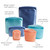 Stasher Silicone Reusable Food Storage Bags, 6-Pack Starter Kit, Reusable Freezer Bags, Microwave, Dishwasher, Oven Safe, Sous Vide, Lunch Containers, Eco Friendly, Snack Bag, Sea Spray