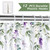 Bonhause Purple Floral Shower Curtain, Sage Green Eucalyptus Shower Curtain with Watercolor Plant Leaves Flower 72x72 Inch Polyester Fabric Waterproof Bathroom Curtain with 12 Hooks
