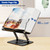 BESIGN BS02 Book Stand for Reading, Adjustable Book Holder, Ergonomic Laptop Stand, Cookbook Stand, Recipe Book Holder with Elastic Page Clips for Music Scores, Recipe, Tablet