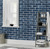 HeloHo 17.7" X 394" Blue Brick Wallpaper Peel and Stick Self-Adhesive Removable 3D Textured Wall Paper for Kitchen Backsplash Living Room Bedroom Decor