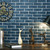 HeloHo 17.7" X 394" Blue Brick Wallpaper Peel and Stick Self-Adhesive Removable 3D Textured Wall Paper for Kitchen Backsplash Living Room Bedroom Decor