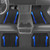 CAR PASS Heavy Duty Rubber Car Mats Metallic,Aluminum Film All Weather Floor Mats Waterproof Universal Trim to Fit Automotive SUV Sedan Van 4 Piece Anodized Deep Dish Two-Tone Sporty Black Blue Chrome