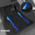 CAR PASS Heavy Duty Rubber Car Mats Metallic,Aluminum Film All Weather Floor Mats Waterproof Universal Trim to Fit Automotive SUV Sedan Van 4 Piece Anodized Deep Dish Two-Tone Sporty Black Blue Chrome