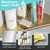 Qeke Corner Shower Shelves, 10” Recessed Tile Shower Shelf Brushed Golden, 304 Stainless Steel Grout in Corner Tile Shower Shelves, No Drilling, 2 Pack