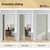 SmartStandard 36" x 80" Accordion Doors Interior, Double Walled Accordion Folding Doors for Closet, PVC Accordian Door for Doorway Bathroom Basement, Easy to Assemble, White Ash