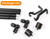 Bay Window Curtain Rods, HOTOZON 7/8 Inch Heavy Duty Curtain Rods for Bay Windows 48-84 Inch(Center Rod), 32-58 Inch Side Rods for Windows, Black, Decorative Drapery Rod with End Cap Finials