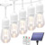 Mlambert 3-Color in 1 Dimmable Solar String Lights Outdoor, 48FT Patio String Lights with Remote and 15+3 Waterproof LED Bulbs for Bistro-White Cord