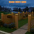 APONUO Solar Post Cap Lights for 4x4 Posts - IP64 Waterproof, 3000K LED, No-Wire Fence Lights & Deck Lights for Patio Garden Yard Patio, Black-Warm White, 8 Pack