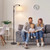 AIDENOEY Fully Dimmable Floor Lamp for Living Room，Standing Lamp Rotary Switch with Linen Beige Shade，Black Tall Lamps for Bedroom with Adjust Head，9W LED Bulb Included