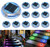 Quntis 12 Pack Outdoor Solar Deck Lights Multicolored - 11 Lighting Modes Aluminum Alloy Solar Driveway Maker - IP68 Outdoor Waterproof Dock Marine Lights for Warning Step Sidewalk Pathway Garden