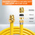 Grehitk 33ft 1/2'' Flexible Gas Line, CSST Corrugated Stainless Steel Tubing Pipe Kit, Natural Gas Line Propane Pipe Conversion Kit Grill Hose with 2 Male Adapter Fittings (33ft 1/2'')