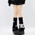 American Trends Black Leg Warmers Y2k Kawaii Harajuku Gyaru Goth Accessories for Women Girls Gothic Clothes for Women Skull Star